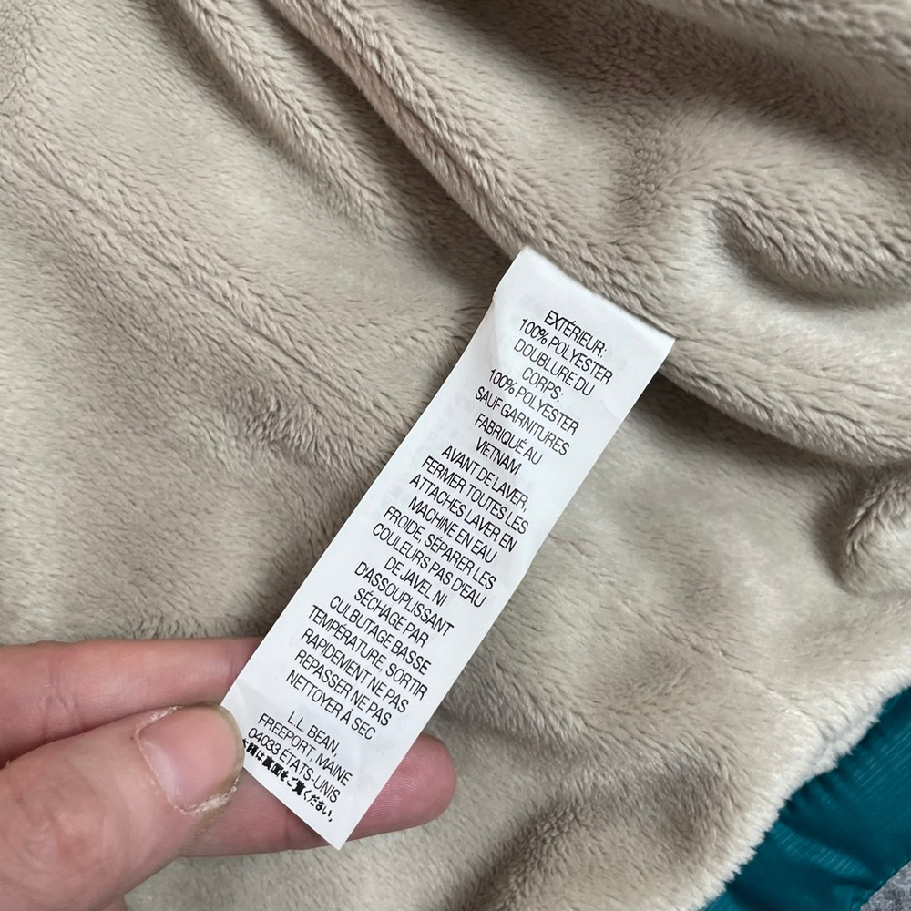 L.L. Bean Womens Small Petite Hooded Fleece Lined Vest Teal Full Zip Outdoor - Picture 13 of 14